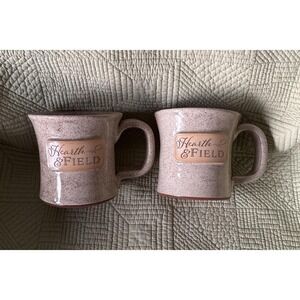 Set Of Sunset Hill Stoneware - Hearth& Field Tan Beige Speckled Coffee Tea Mugs